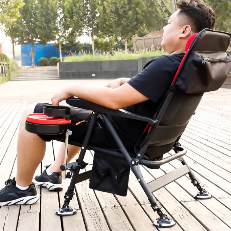 Premium Ultra Lightweight Retractable Portable Fishing Chair Adjustable Stool Folding Camping Chair Outdoor Fishing Equipment