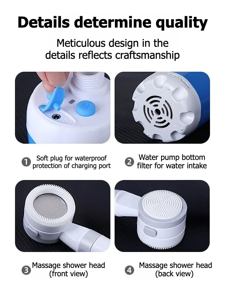 Portable Camp Shower Rechargeable Shower Outdoor Camping Shower Pet Shower Multiple Spray Modes for Camping,Hiking,Traveling,RV
