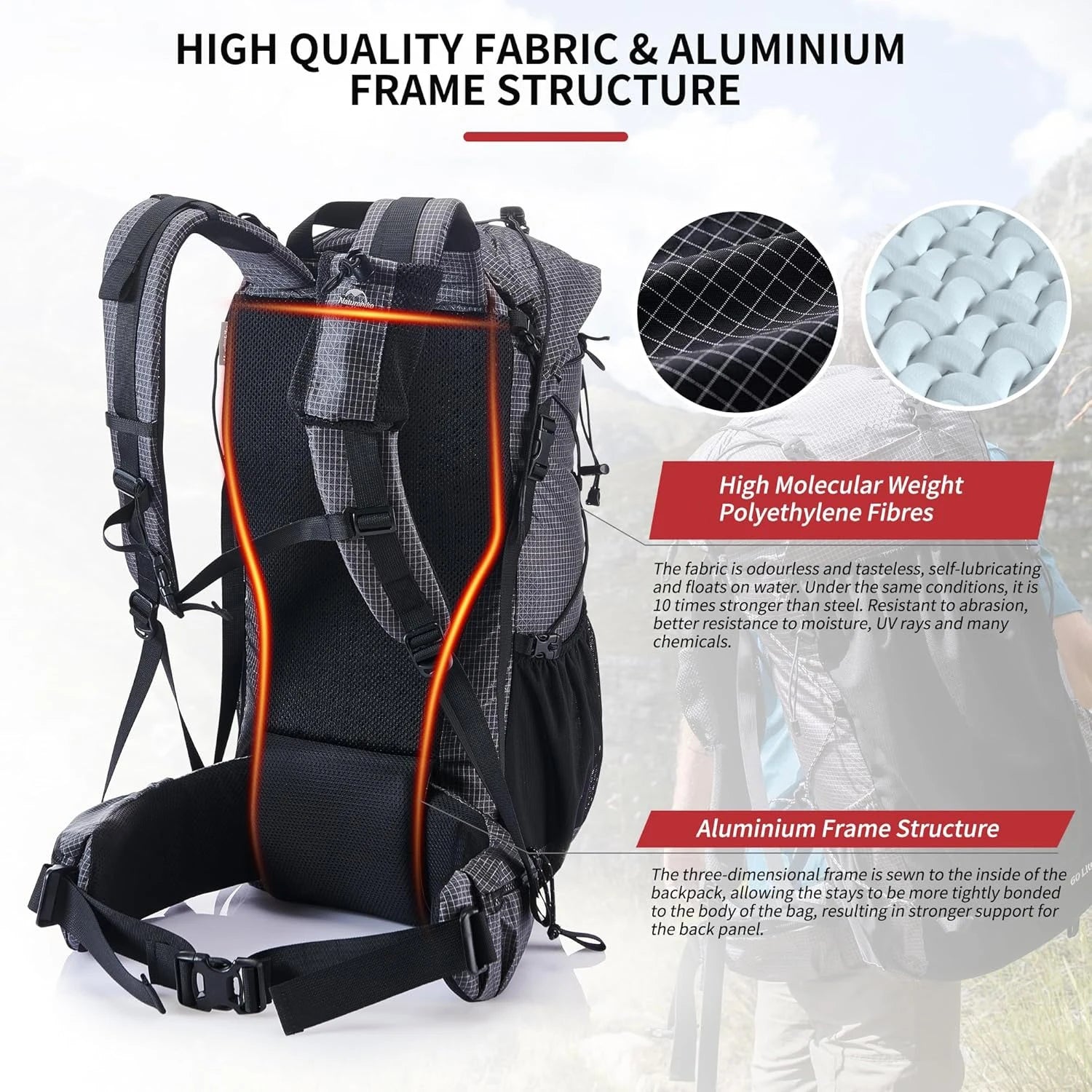 Naturehike 60+5L Waterproof Hiking Backpack