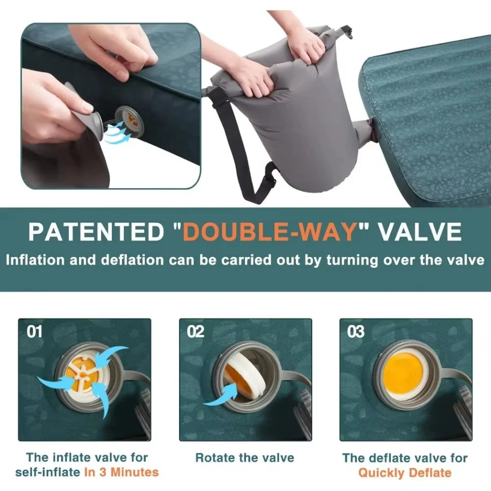 AIRLAX Inflatable Sleeping Mat, Self-Inflatable Camping Mattress, with Its Own Air Pump, Suitable for Camping and Picnics