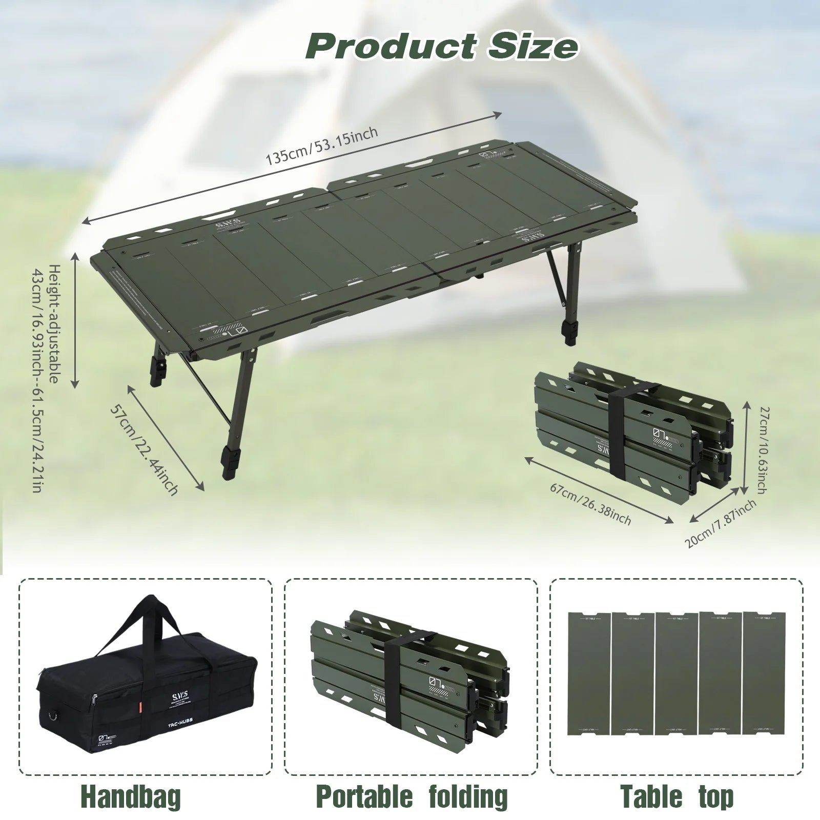 Folding Camping Table (120KG)
