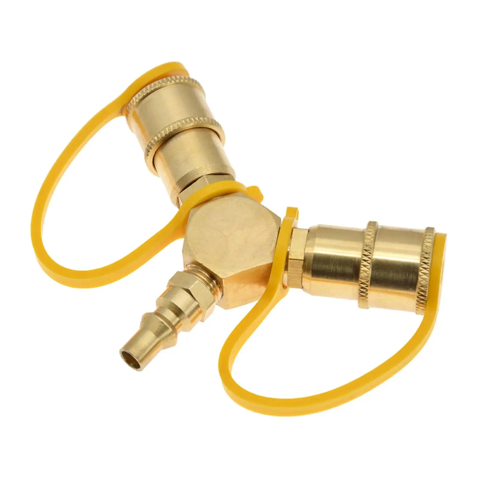 RV Propane Y Splitter 1/4in Quick Connect or Disconnect Quick Connector Gas Tank Connection Adapter for Camper Grill RV Trailer