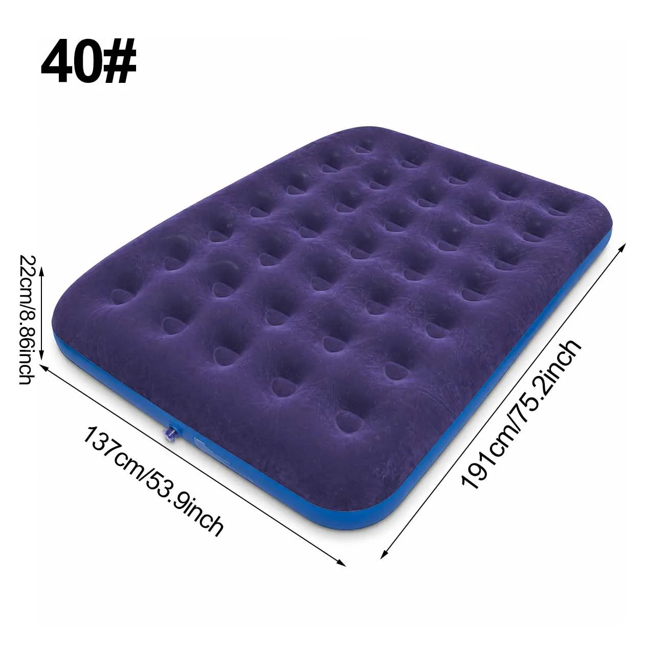 1PC Inflatable Air Mattress Bed with Built-in Pump, Flocked Surface Durable Portable Air Bed for Home Guest Camping Travel