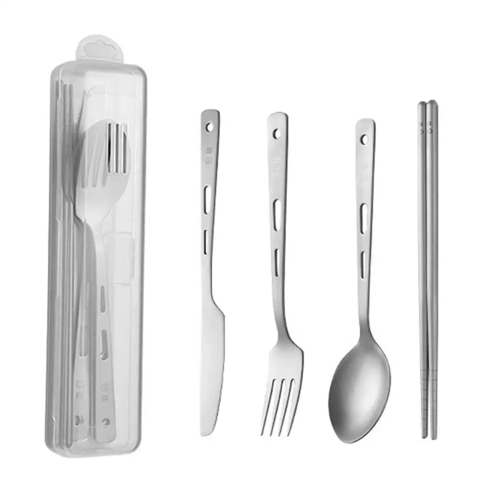 Travel Camping Utensils Set Lightweight Outdoor Survival Cutlery Spoon Knife Fork Chopsticks Durable Hiking Tableware