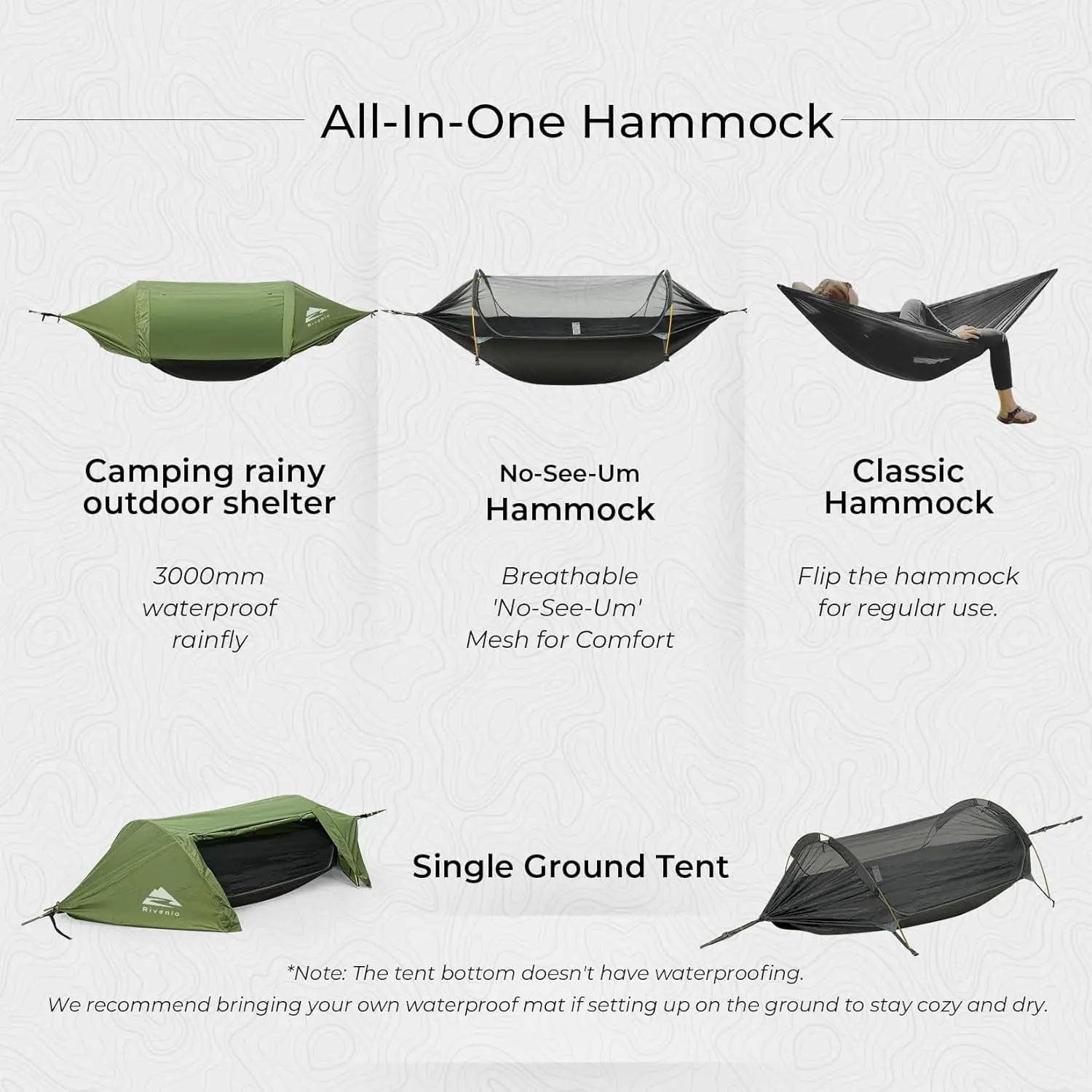 3-in-1 Hammock Tent with Rainfly