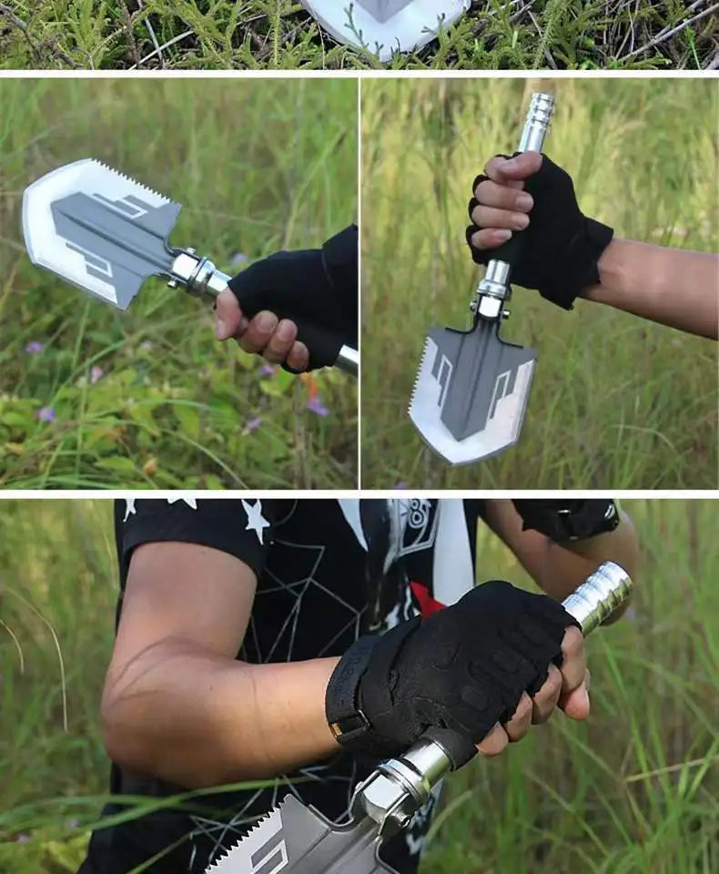 Hot selling car mounted outdoor equipment, multifunctional folding engineering shovel, convenient military shovel, camping tool