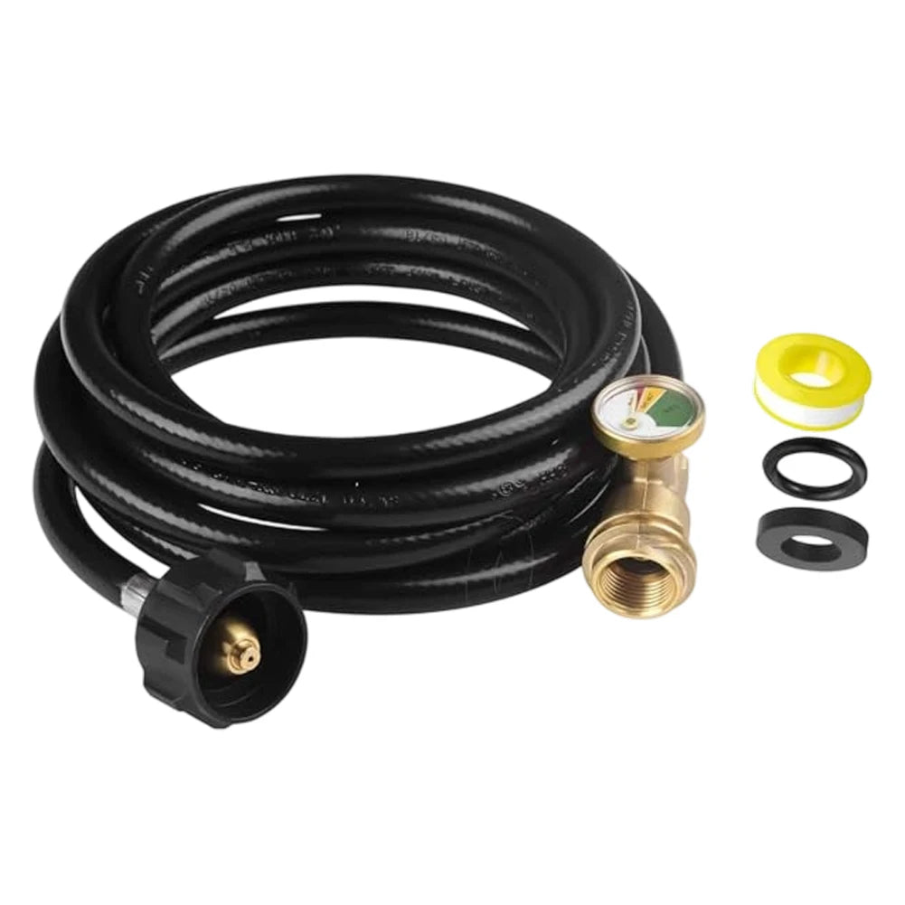 Propane Hose Portable Grill Hose As Shown 12ft Propane Hose Tool-free Installation High Pressure Resistant For Tailgate Parties