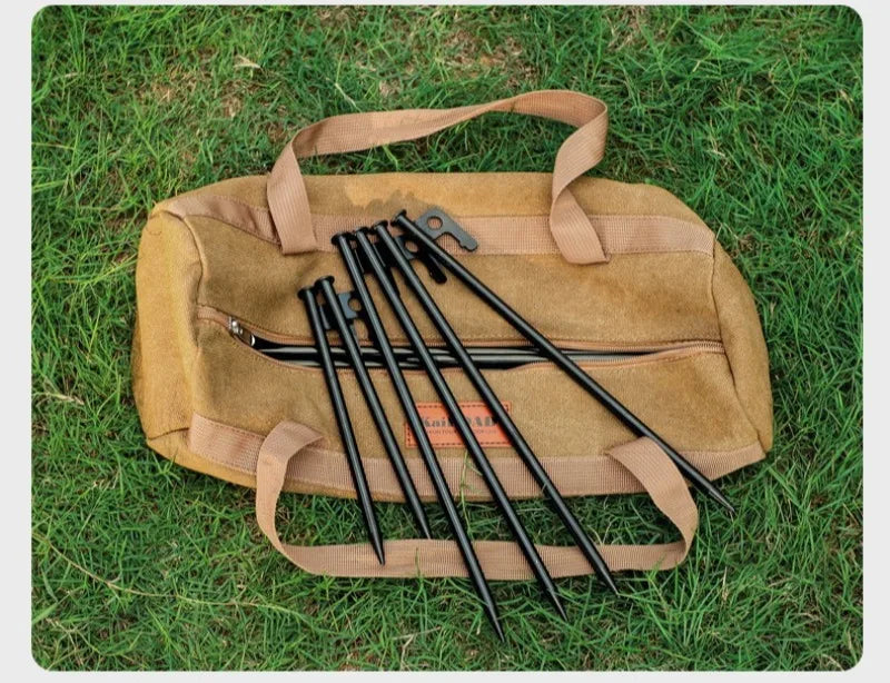 Tent Stakes Heavy Duty & Hammer Set  Steel Tent Pegs+Storage Bag +Fluorescent Rubber Circle for Camping Grassland,Canopies