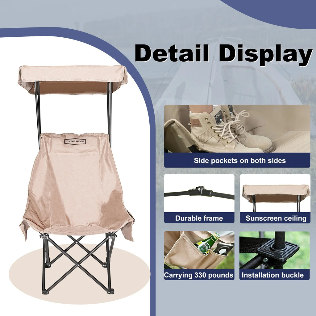 Oversized Camping Chair with Canopy