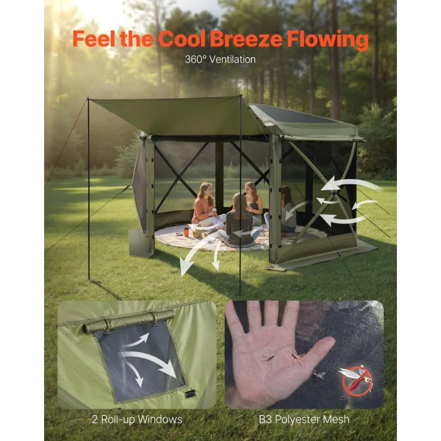 6-Sided Screen Gazebo Tent 12x12