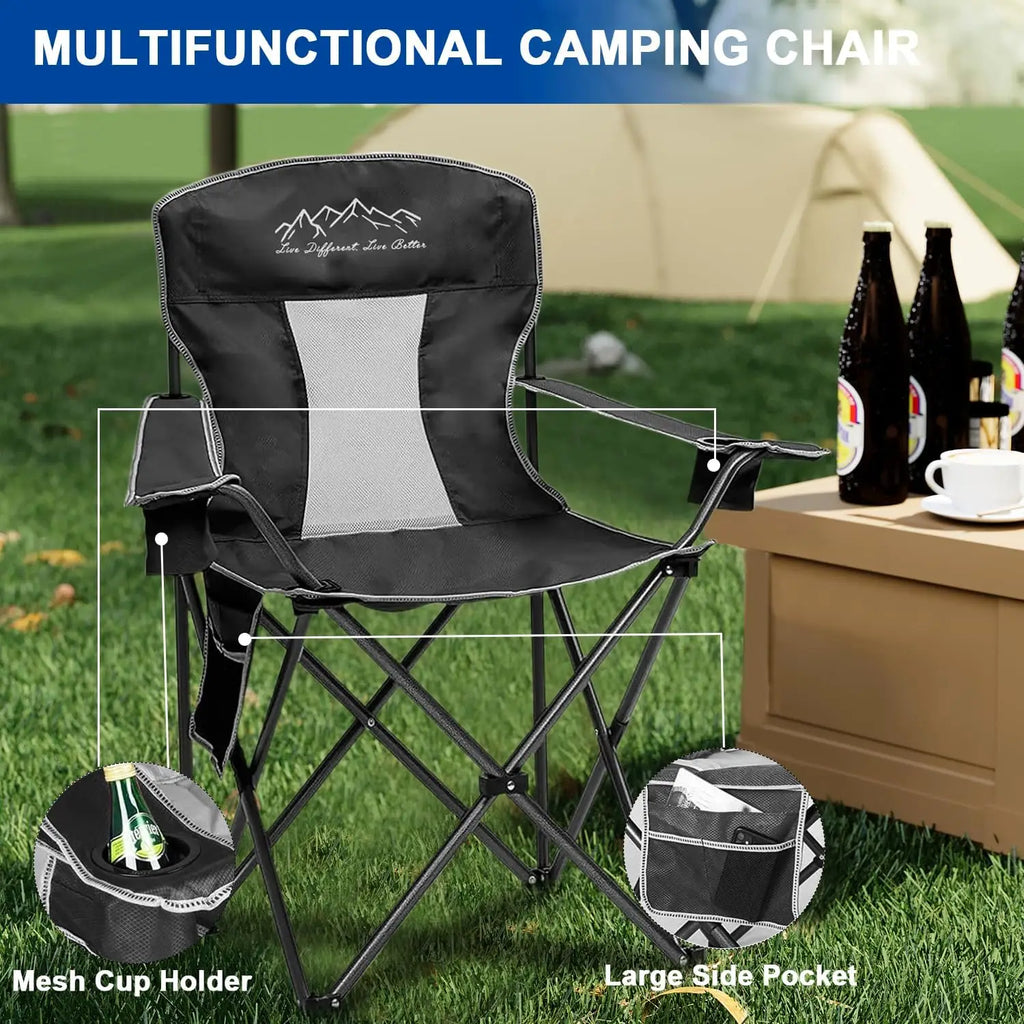 Heavy-Duty Camping Chair with Cooler