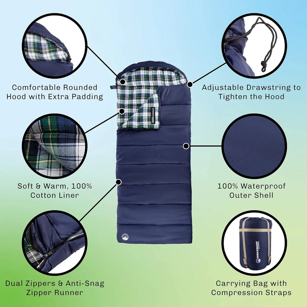 3-Season Hooded Sleeping Bag