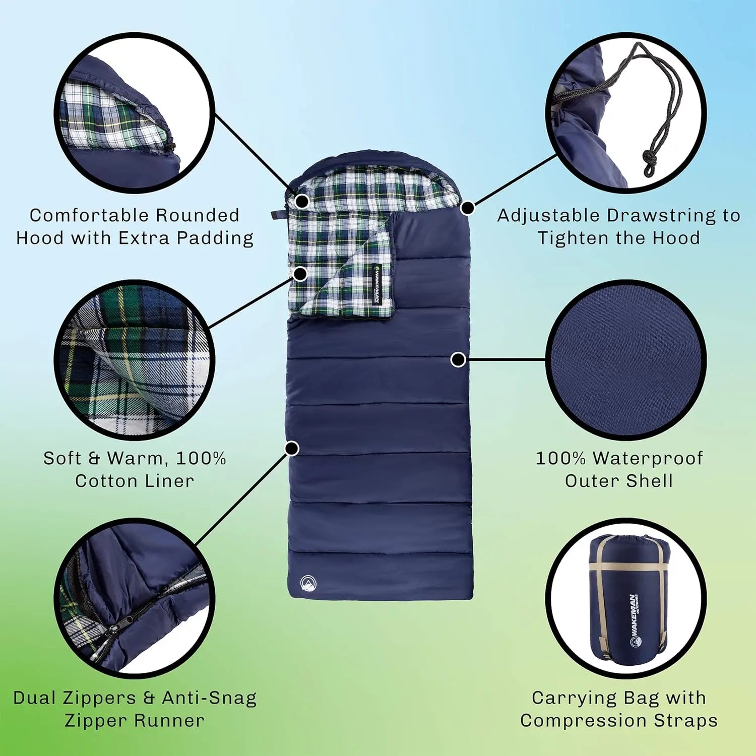 3-Season Hooded Sleeping Bag