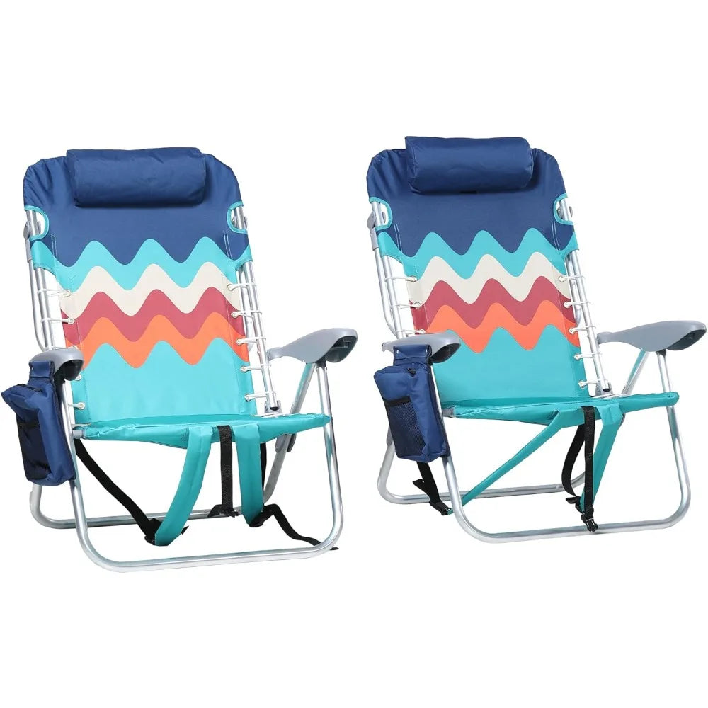 2-Pack Reclining Beach Chairs