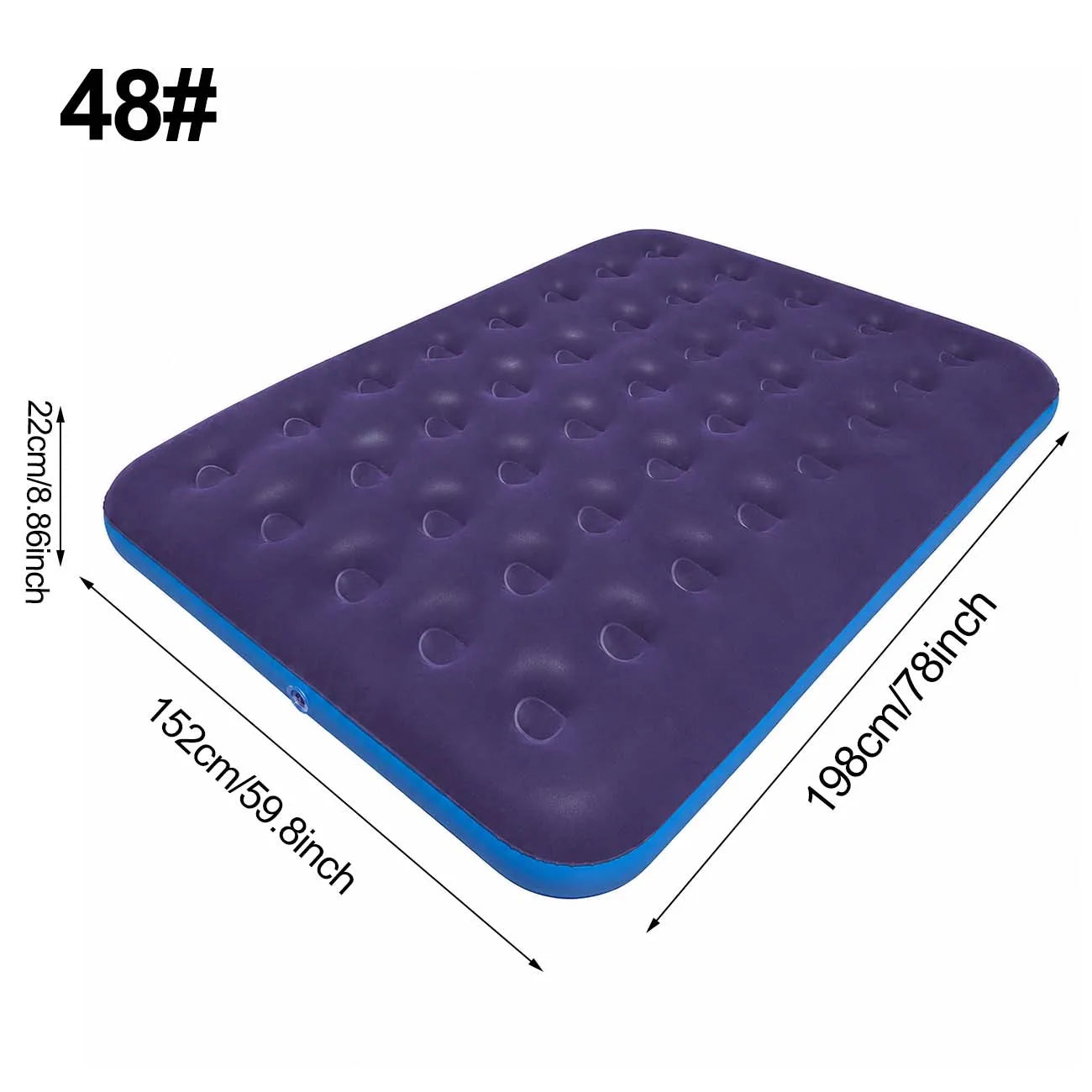 1PC Inflatable Air Mattress Bed with Built-in Pump, Flocked Surface Durable Portable Air Bed for Home Guest Camping Travel
