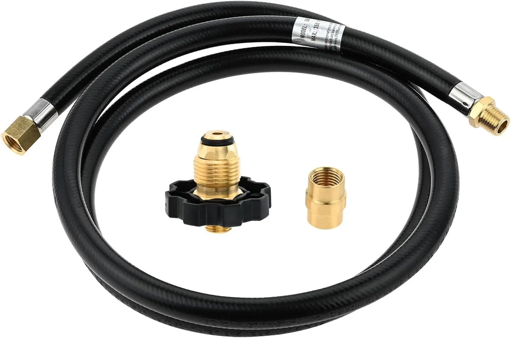 1/4"NPT Propane Extension Hose Kit- Soft Nose POL Propane Gas Fitting LP 1/4" NPT Male & Female Coupler 5FT High Pressure Hose