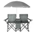 Double Camping Chair with Umbrella Table