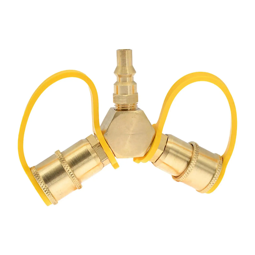 RV Propane Y Splitter 1/4in Quick Connect or Disconnect Quick Connector Gas Tank Connection Adapter for Camper Grill RV Trailer