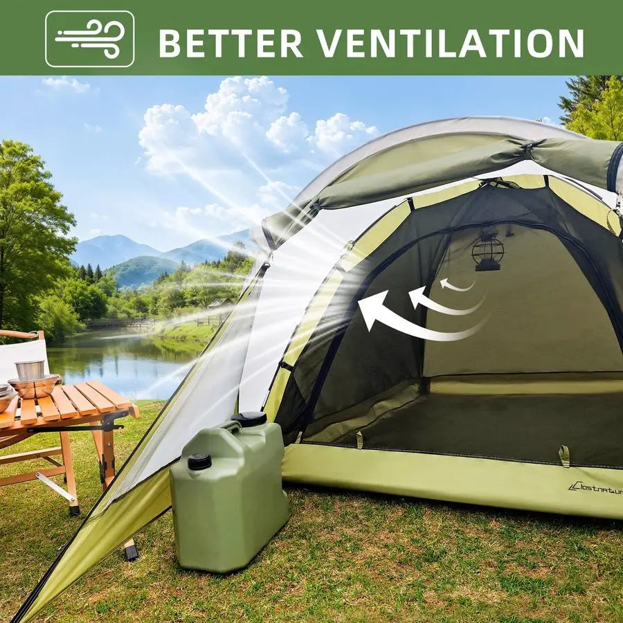 2-Person Camping Tent with Porch
