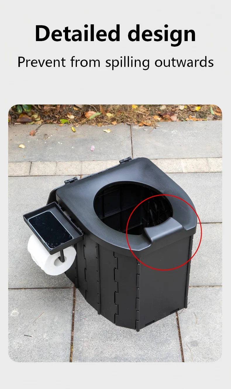 Covered Outdoor Folding Toilet, Camping Toilet, Adult Vehicle-Mounted Toilet, Children's Portable Mobile Toilet
