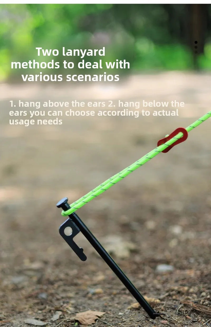 Tent Stakes Heavy Duty & Hammer Set  Steel Tent Pegs+Storage Bag +Fluorescent Rubber Circle for Camping Grassland,Canopies