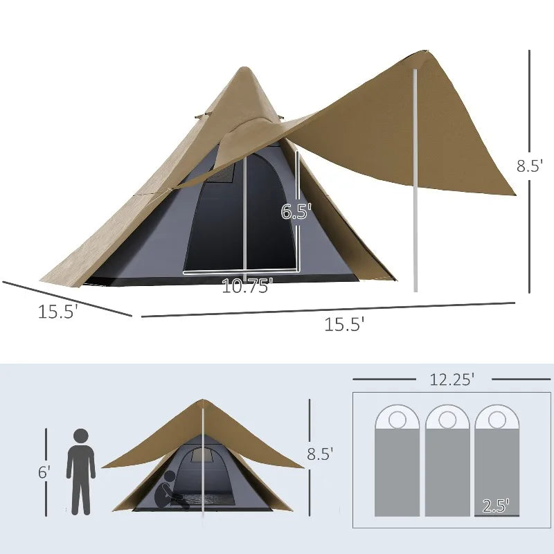 2–3 Person Teepee Camping Tent