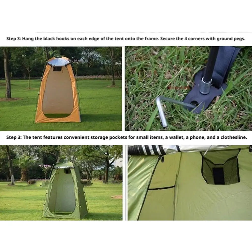 Portable Privacy Tent For Outdoor Shower Bathroom Camping Toilet Privacy Changing Room Easy Setup Lightweight Waterproof Shelter