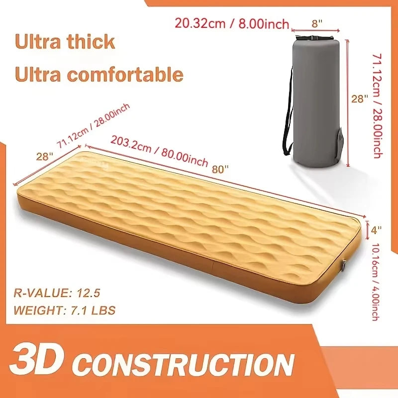 AIRLAX Inflatable Sleeping Mat, Self-Inflatable Camping Mattress, with Its Own Air Pump, Suitable for Camping and Picnics