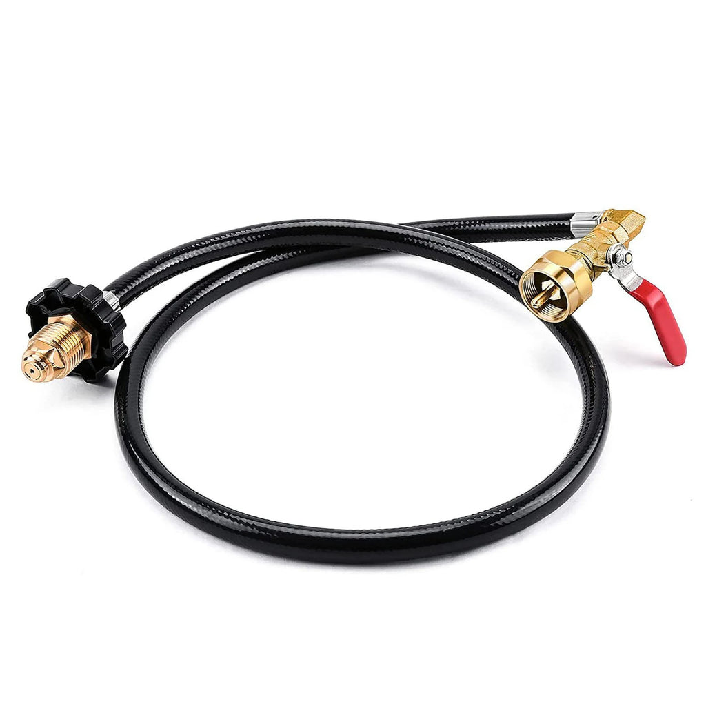 Propane Refill Adapter Hose 39.3in Propane Extension Hose Propane Refill Hose with ON-Off Control Valve For Outdoor Camping