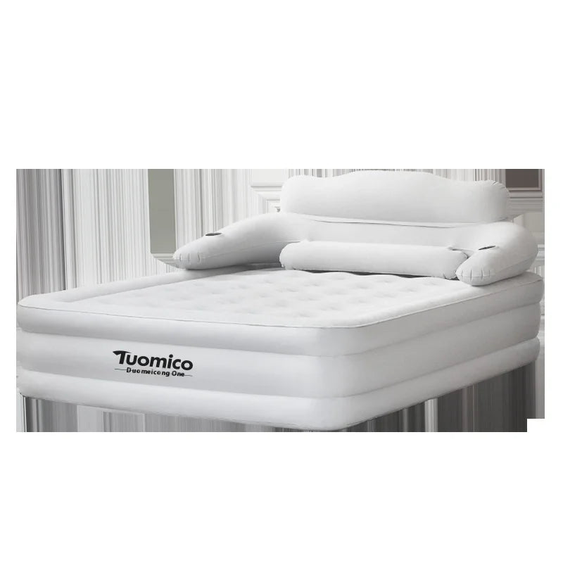 2 Persons Inflatable Mattress Indoor Outdoor Air Cushion 48cm High Bed Camping Folding Home Lazy Laying Soft Skin-friendly