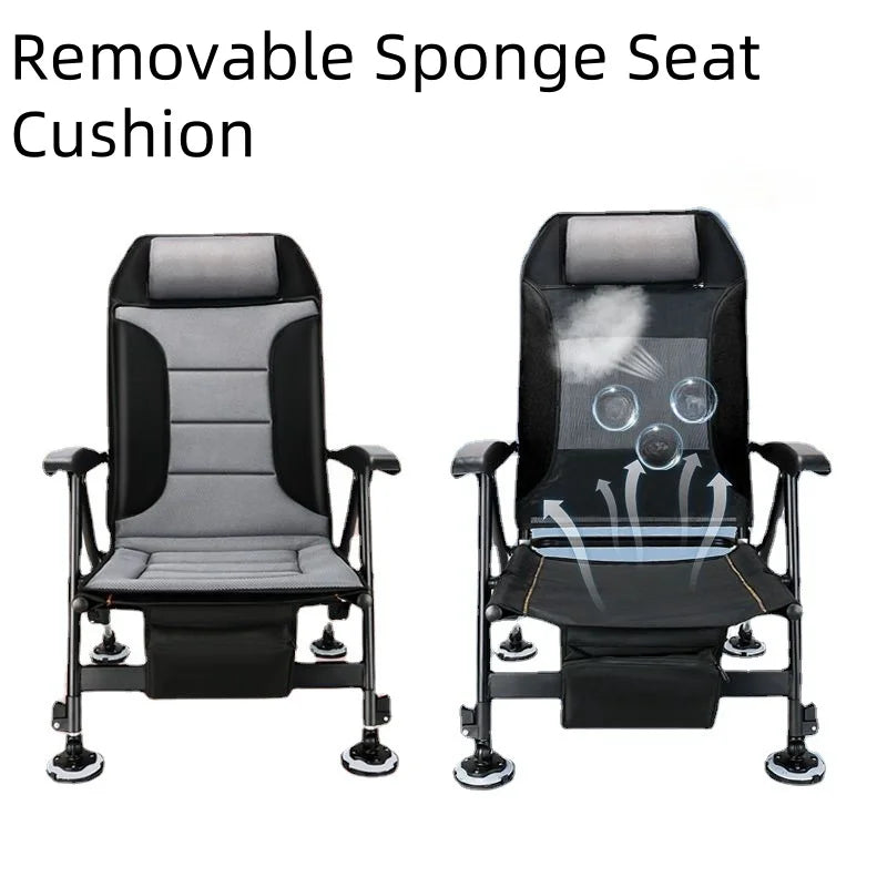 Premium Ultra Lightweight Retractable Portable Fishing Chair Adjustable Stool Folding Camping Chair Outdoor Fishing Equipment