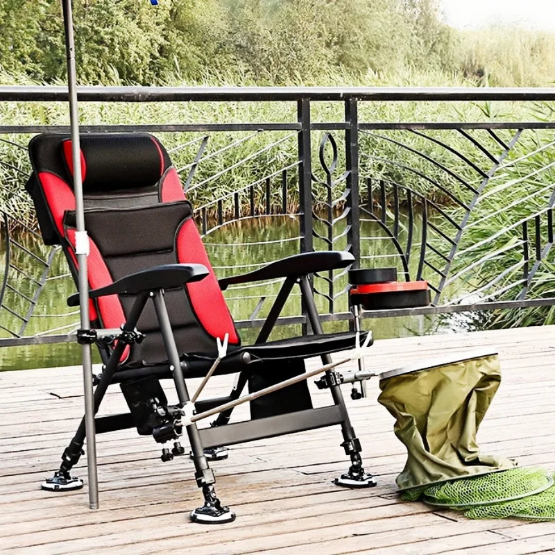 Premium Ultra Lightweight Retractable Portable Fishing Chair Adjustable Stool Folding Camping Chair Outdoor Fishing Equipment