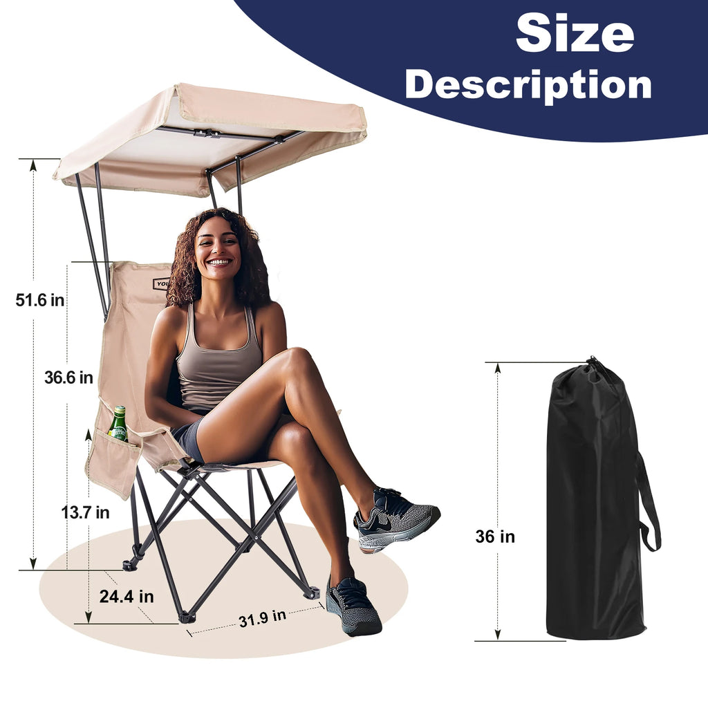 Oversized Camping Chair with Canopy
